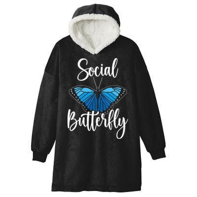 Social Butterfly Behavior Extroverted Extrovert Hooded Wearable Blanket