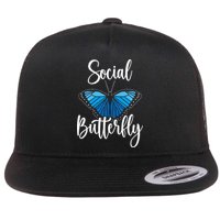 Social Butterfly Behavior Extroverted Extrovert Flat Bill Trucker Hat