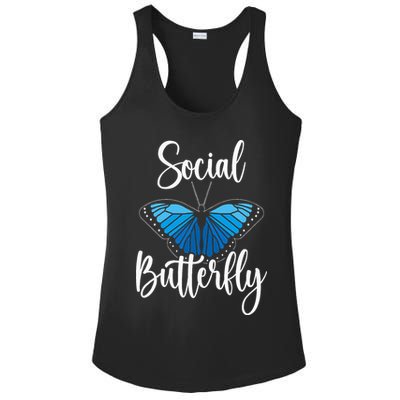 Social Butterfly Behavior Extroverted Extrovert Ladies PosiCharge Competitor Racerback Tank