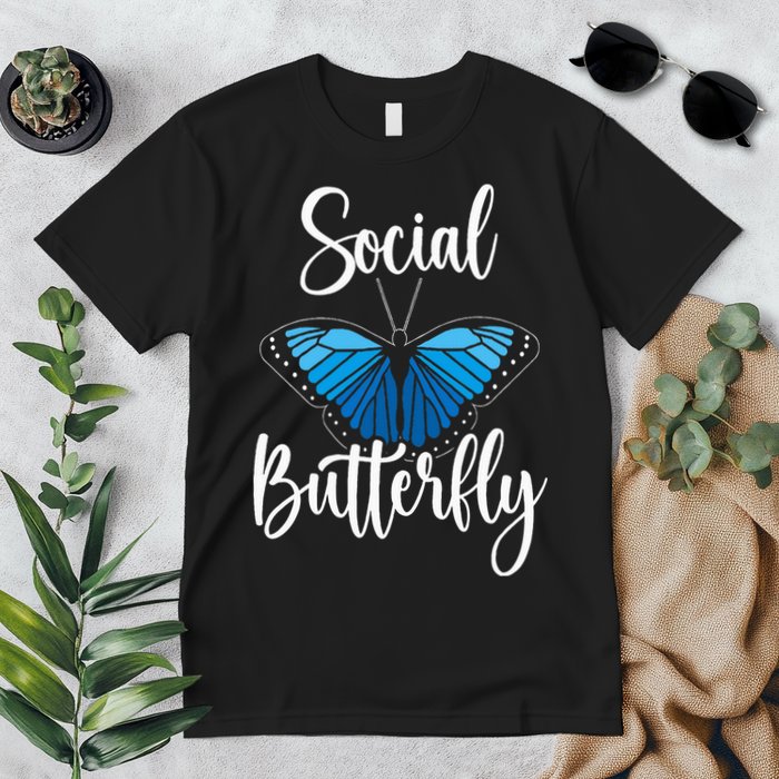 Social Butterfly Behavior Extroverted Extrovert Premium T-Shirt