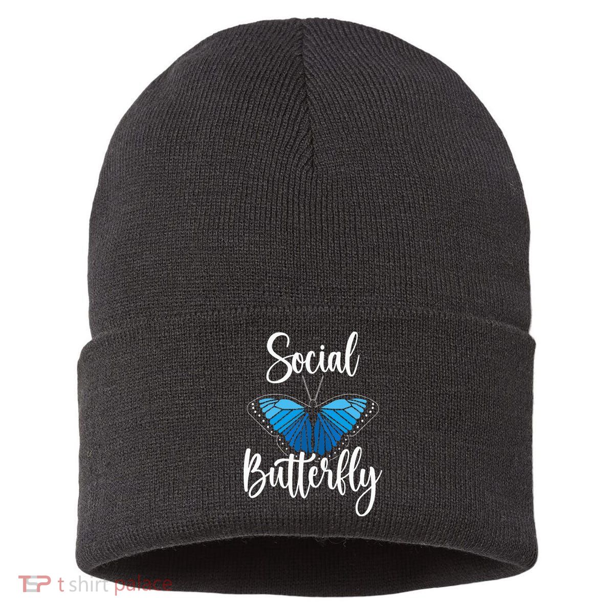 Social Butterfly Behavior Extroverted Extrovert Sustainable Knit Beanie