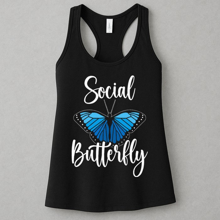 Social Butterfly Behavior Extroverted Extrovert Womens Tank Top