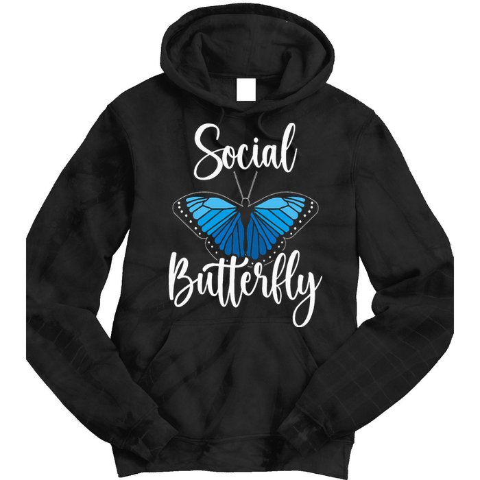 Social Butterfly Behavior Extroverted Extrovert Tie Dye Hoodie