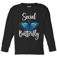 Social Butterfly Behavior Extroverted Extrovert Toddler Long Sleeve Shirt