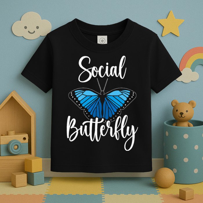 Social Butterfly Behavior Extroverted Extrovert Toddler T-Shirt