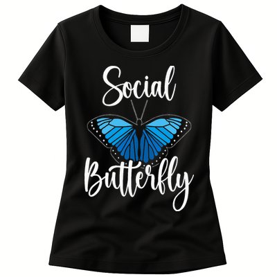 Social Butterfly Behavior Extroverted Extrovert Womens T-Shirt
