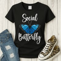 Social Butterfly Behavior Extroverted Extrovert Womens T-Shirt