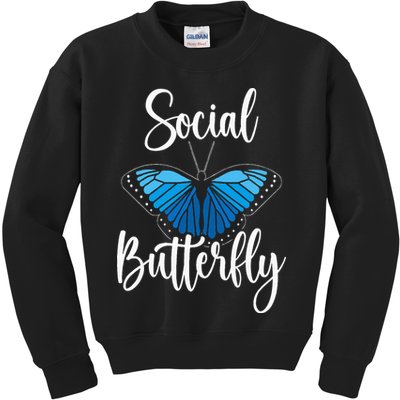Social Butterfly Behavior Extroverted Extrovert Kids Sweatshirt