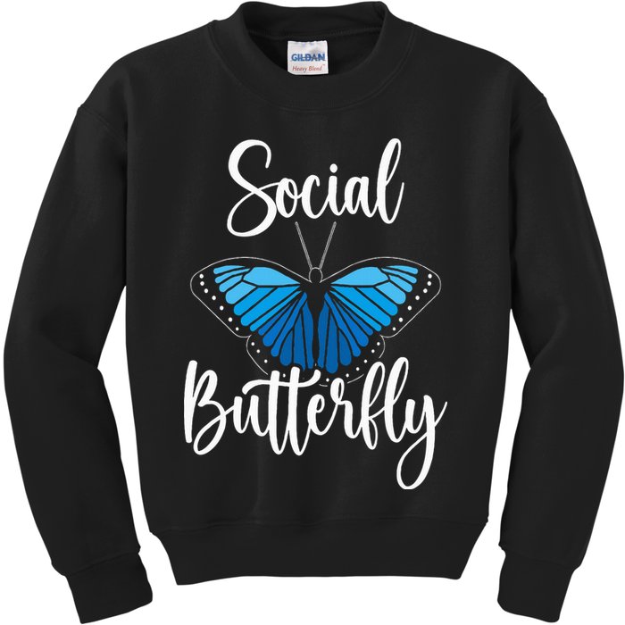 Social Butterfly Behavior Extroverted Extrovert Kids Sweatshirt