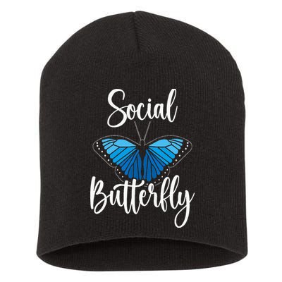 Social Butterfly Behavior Extroverted Extrovert Short Acrylic Beanie