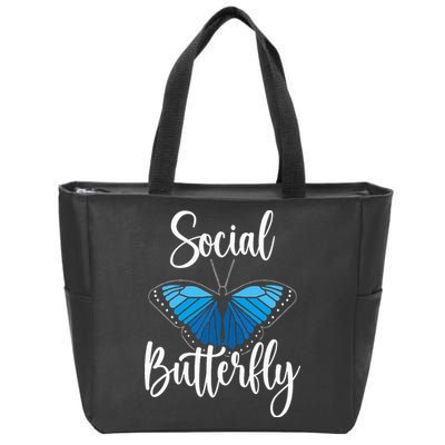 Social Butterfly Behavior Extroverted Extrovert Zip Tote Bag