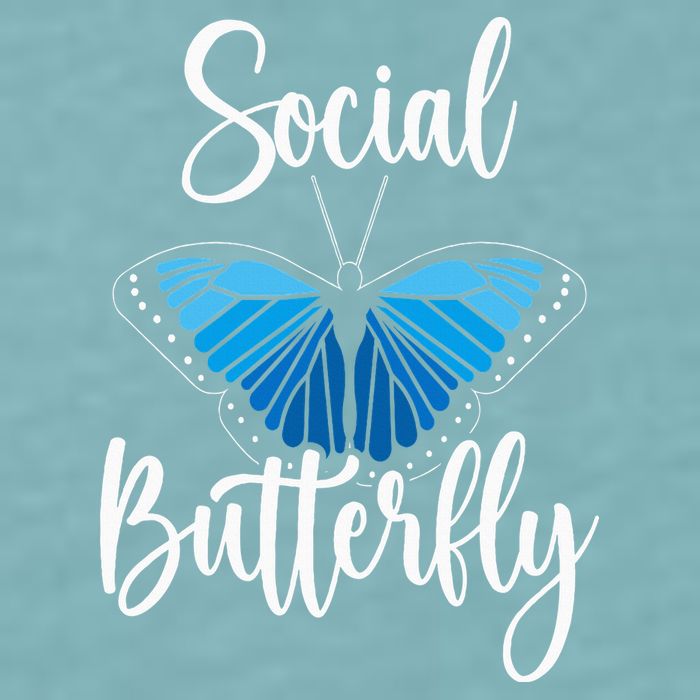 Social Butterfly Behavior Extroverted Extrovert Sueded Cloud Jersey T-Shirt