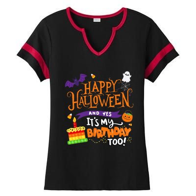 Spooky Birthday Bash Celebrating Halloween and My Special Day Ladies Halftime Notch Neck Tee