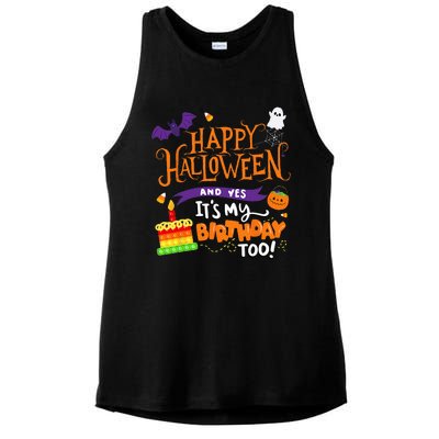 Spooky Birthday Bash Celebrating Halloween and My Special Day Ladies PosiCharge Tri-Blend Wicking Tank