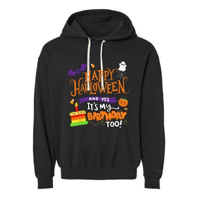 Spooky Birthday Bash Celebrating Halloween and My Special Day Garment-Dyed Fleece Hoodie