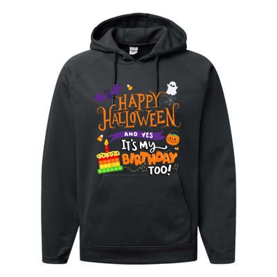 Spooky Birthday Bash Celebrating Halloween and My Special Day Performance Fleece Hoodie