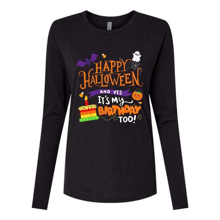 Spooky Birthday Bash Celebrating Halloween and My Special Day Womens Cotton Relaxed Long Sleeve T-Shirt