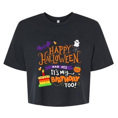 Spooky Birthday Bash Celebrating Halloween and My Special Day Bella+Canvas Jersey Crop Tee