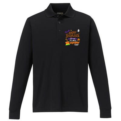 Spooky Birthday Bash Celebrating Halloween and My Special Day Performance Long Sleeve Polo