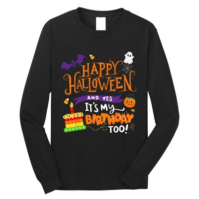 Spooky Birthday Bash Celebrating Halloween and My Special Day Long Sleeve Shirt