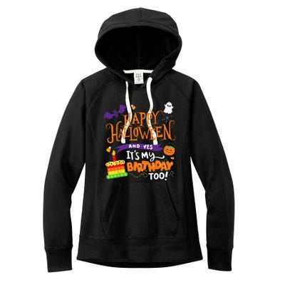 Spooky Birthday Bash Celebrating Halloween and My Special Day Women's Fleece Hoodie