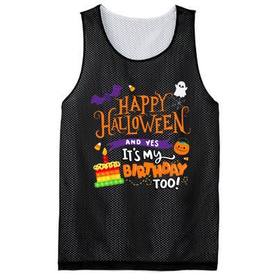 Spooky Birthday Bash Celebrating Halloween and My Special Day Mesh Reversible Basketball Jersey Tank