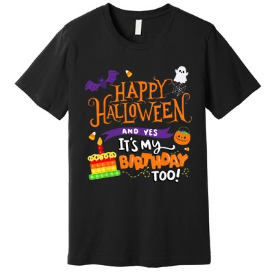 Spooky Birthday Bash Celebrating Halloween and My Special Day Premium T-Shirt