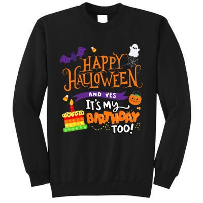 Spooky Birthday Bash Celebrating Halloween and My Special Day Tall Sweatshirt