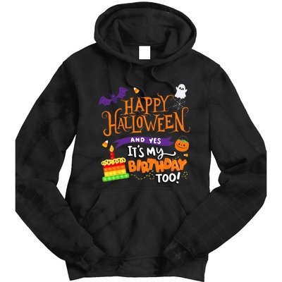 Spooky Birthday Bash Celebrating Halloween and My Special Day Tie Dye Hoodie