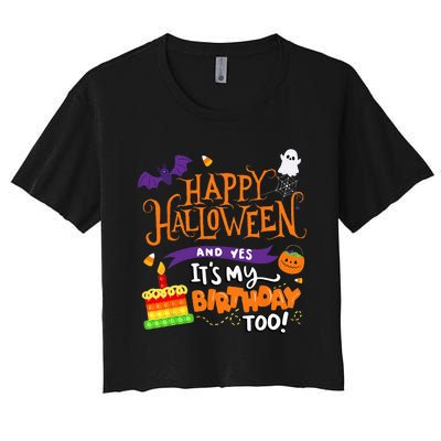 Spooky Birthday Bash Celebrating Halloween and My Special Day Women's Crop Top Tee