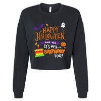 Spooky Birthday Bash Celebrating Halloween and My Special Day Cropped Pullover Crew