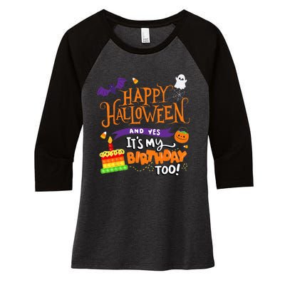 Spooky Birthday Bash Celebrating Halloween and My Special Day Women's Tri-Blend 3/4-Sleeve Raglan Shirt