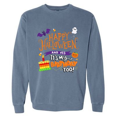 Spooky Birthday Bash Celebrating Halloween and My Special Day Garment-Dyed Sweatshirt