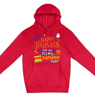 Spooky Birthday Bash Celebrating Halloween and My Special Day Premium Pullover Hoodie