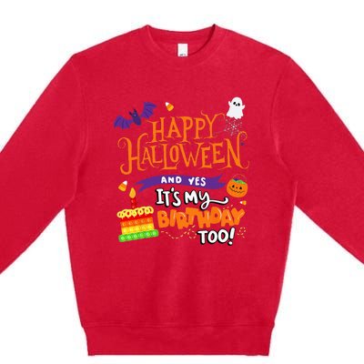 Spooky Birthday Bash Celebrating Halloween and My Special Day Premium Crewneck Sweatshirt