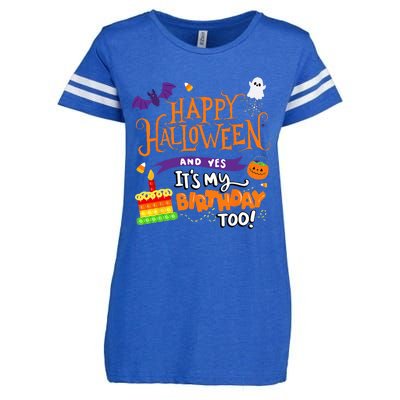 Spooky Birthday Bash Celebrating Halloween and My Special Day Enza Ladies Jersey Football T-Shirt