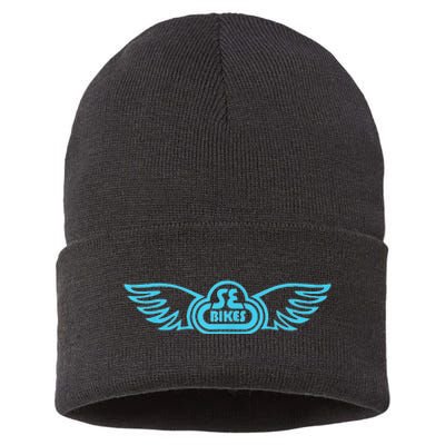 se bikes baby blue wing Sustainable Knit Beanie