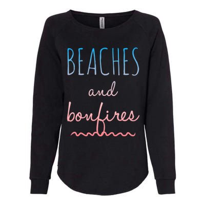 Summer Beaches Bonfires Love Saying Vacation Cute Ombre Pink Gift Womens California Wash Sweatshirt