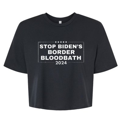 Stop BidenS Border Bloodbath Bella+Canvas Jersey Crop Tee