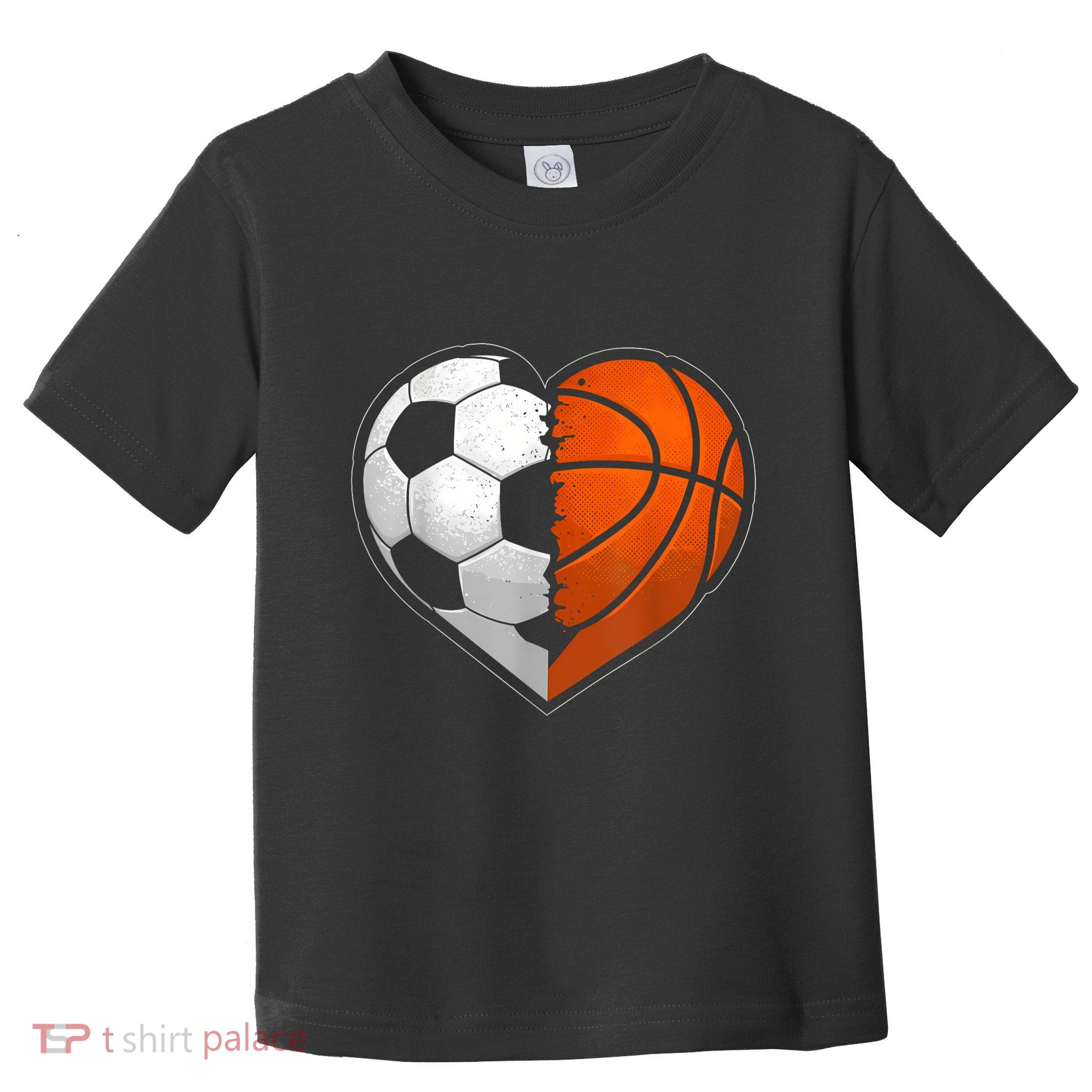 Soccer Basketball Ball Heart Sports Lover Valentines Day Toddler T-Shirt