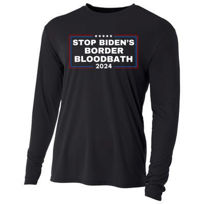 Stop BidenS Border Bloodbath Saying Trump Cooling Performance Long Sleeve Crew