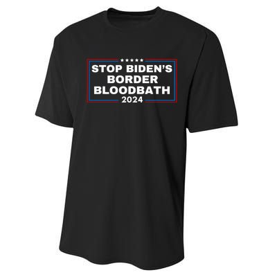 Stop BidenS Border Bloodbath Saying Trump Performance Sprint T-Shirt