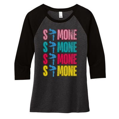 Simone Balance Beam Women's Tri-Blend 3/4-Sleeve Raglan Shirt