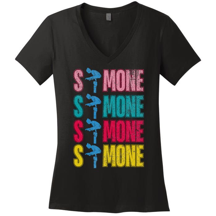 Simone Balance Beam Women's V-Neck T-Shirt