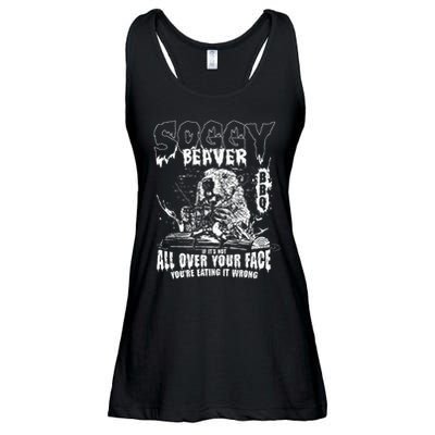 Soggy Beaver Bbq If ItS Not All Over Your Face Ladies Essential Flowy Tank