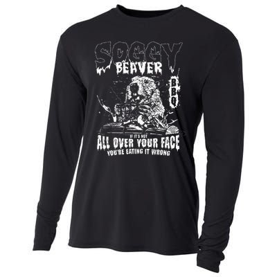 Soggy Beaver Bbq If ItS Not All Over Your Face Cooling Performance Long Sleeve Crew