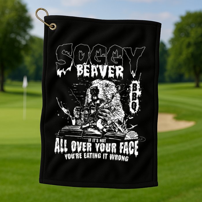 Soggy Beaver Bbq If ItS Not All Over Your Face Golf Towel