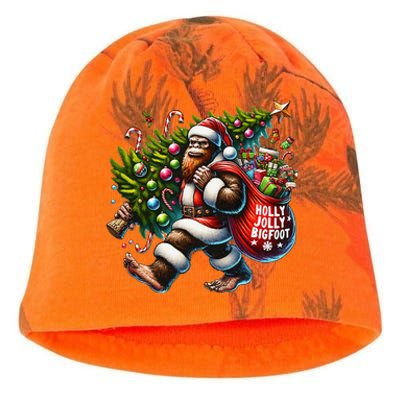 Santa Bigfoot Christmas Tree Lights Funny Sasquatch Believe Kati - Camo Knit Beanie