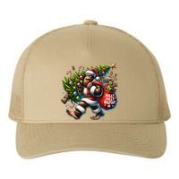 Santa Bigfoot Christmas Tree Lights Funny Sasquatch Believe Yupoong Adult 5-Panel Trucker Hat