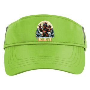 Santa Bigfoot Christmas Lights Funny Sasquatch Believe Xmas Adult Drive Performance Visor